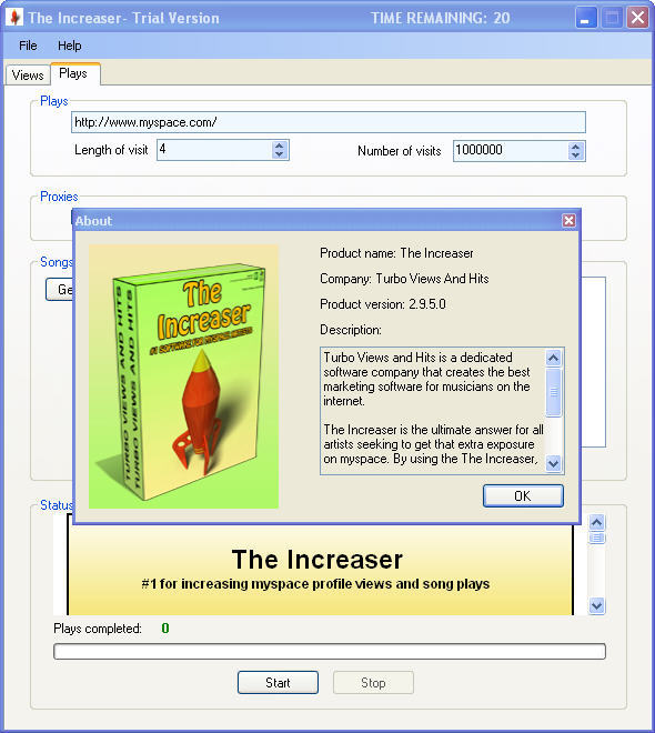 The Increaser : User interface.