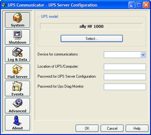 UPS Communicator 1.1 : Main window