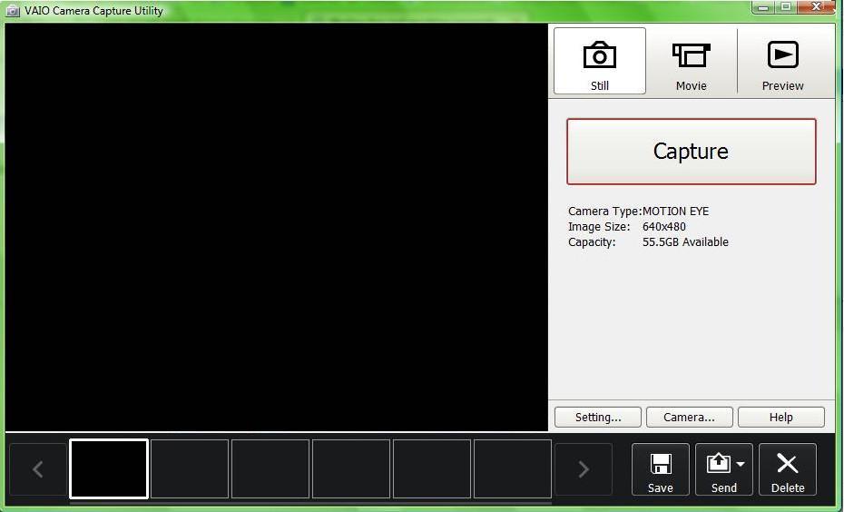 VAIO Camera Capture Utility 2.7 : Main Window