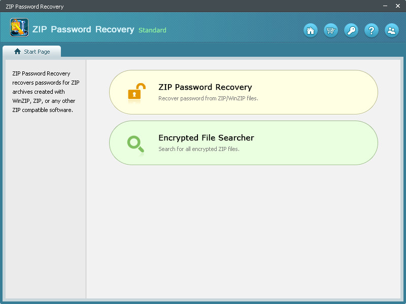 ZIP Password Recovery Standard 7.0 : Main Window