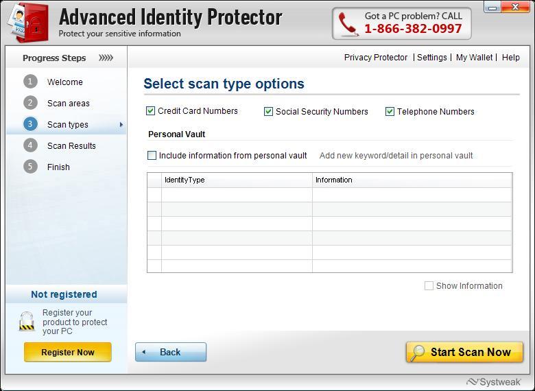 Advanced Identity Protector 1.0 : Area Scan Settings