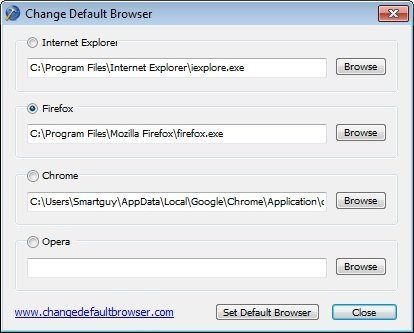 Change Default Browser 1.0 : Main Menu