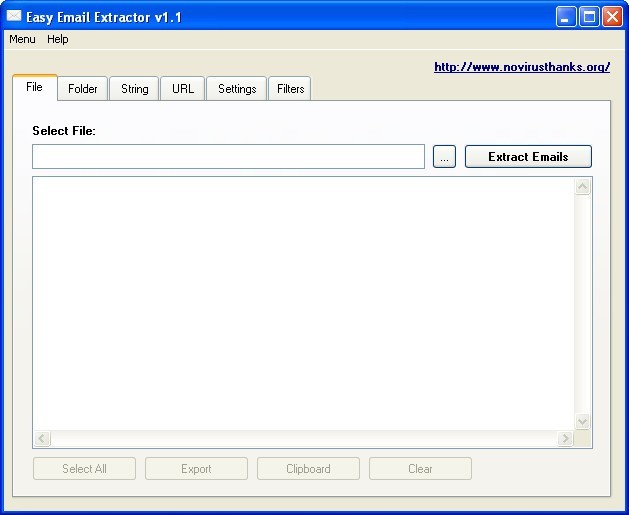 Easy Email Extractor 1.1 : General View