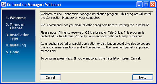 Mobile Connection Manager 8.7 : Main Window