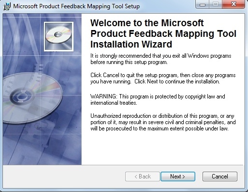 Microsoft Product Feedback Mapping Tool 1.0 : Setup