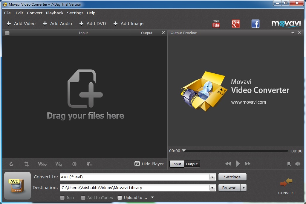 Movavi Video Converter 15.3 : Main window