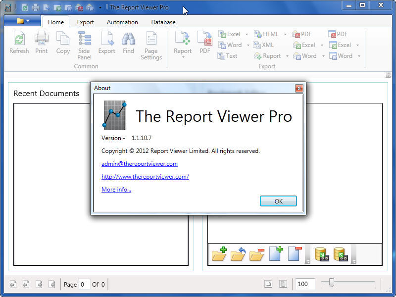The Report Viewer Pro 1.1 : Main Screen