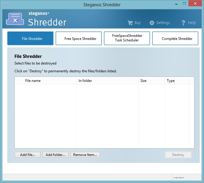 Steganos Privacy Suite 18.0 : File Shredder