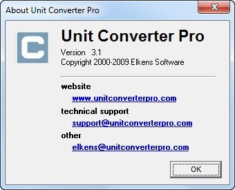 Unit Converter Pro 3.1 : About Window
