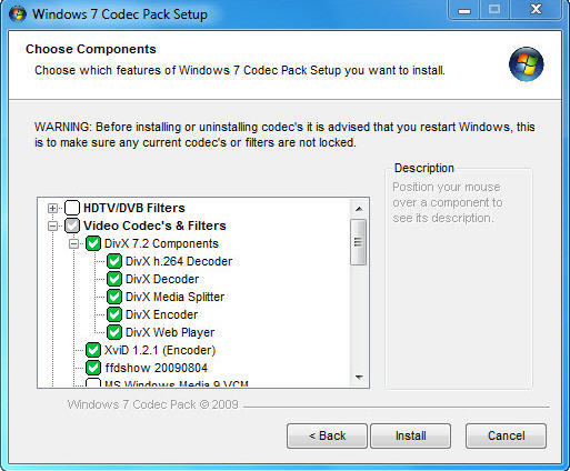 Windows 7 Codec Pack 4.0 : General view