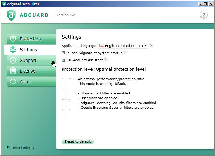 AdGuard 5.2 : Settings