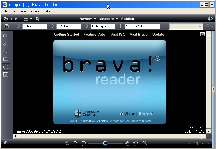 Brava! Reader 7.1 : About Window