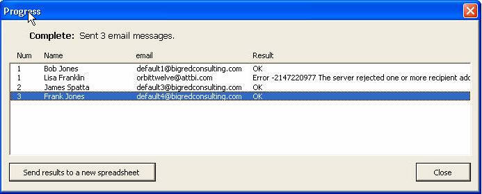 BRC XL Email Manager 1.7 : Main window