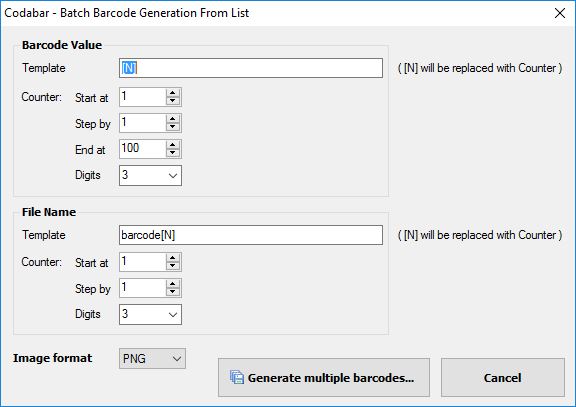 Bytescout BarCode Generator 4.6 : Batch Generate From Template