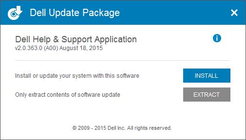 Dell Help & Support 2.0 : About Window