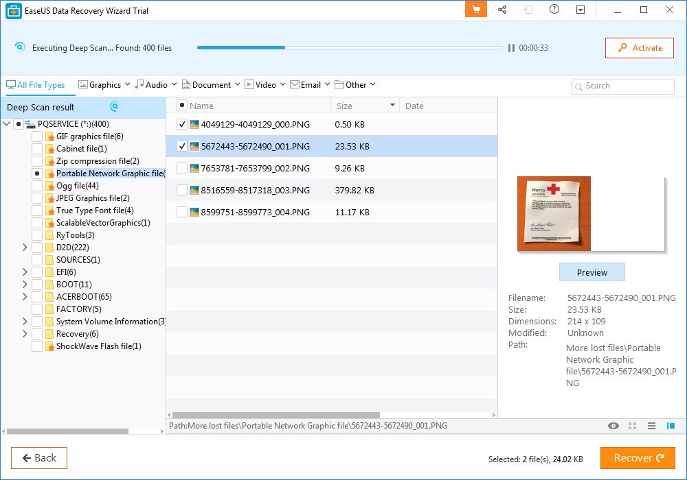 EaseUS Data Recovery Wizard 11.8 : Preview Pane