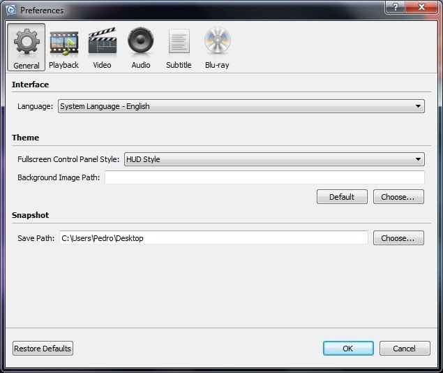 Easy DVD Player 3.1 : Preferences Window