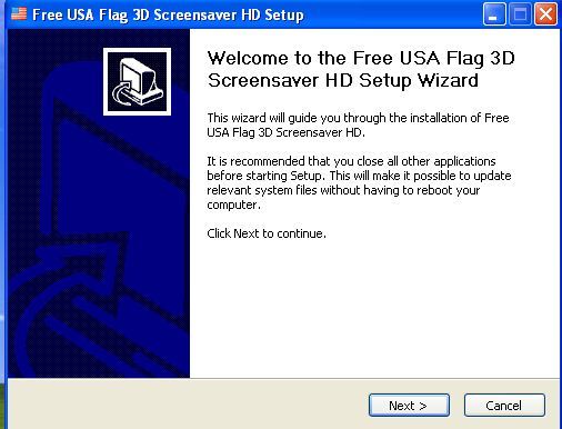 Free USA Flag 3D Screensaver 1.0 : Setup
