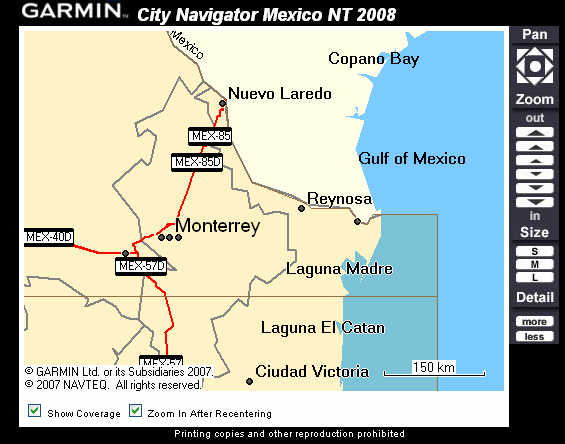Garmin City Navigator Mexico NT 2008 3.0 : Main window