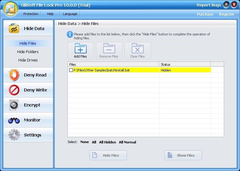 GiliSoft File Lock Pro 10.0 : Hide Files