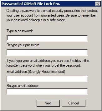 GiliSoft File Lock Pro 8.0 : Password Setup