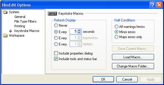 HexEdit : Main Options