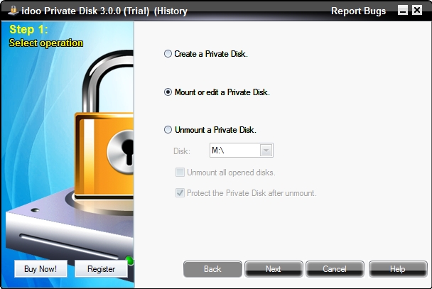 idoo Private Disk 3.0 : Select Task
