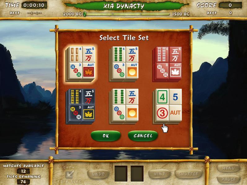 Mahjong Escape: Ancient China : Tile set selection