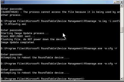 Microsoft RoundTable Management Tool 1.0 : Main window