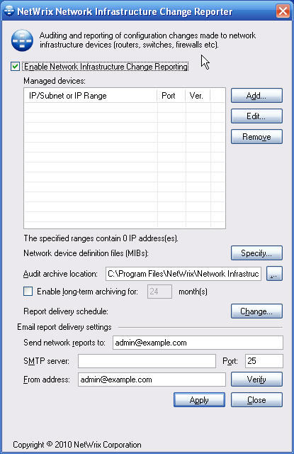 NetWrix Non-owner Mailbox Access Reporter for Exchange 2.2 : Main window