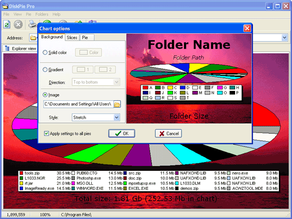 PC Magazine DiskPie Pro 2.0 : Main window