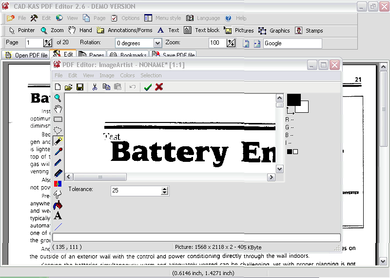 PDF Editor 2.6 : ImageArtist screen