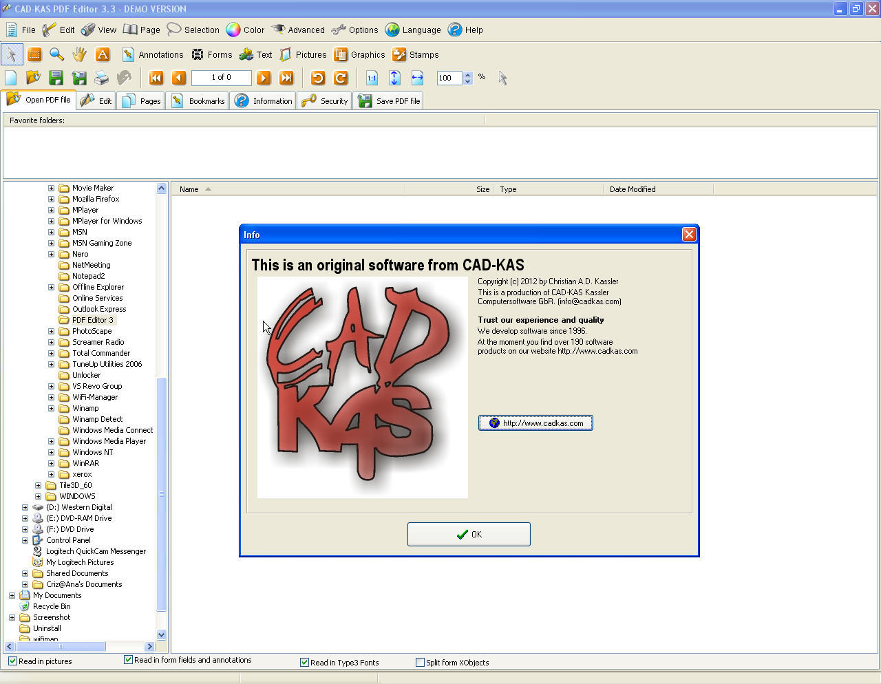 PDF Editor 3.3 : Main window