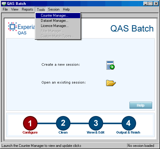 QAS Batch 6.4 : Main window