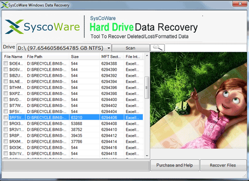 SyscoWare Hard Drive Data Recovery 1.0 : Main Window