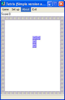 Tetris (Simple version of Tetris) : Main window