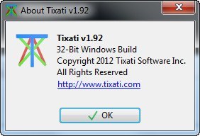 Tixati 1.9 : About Window