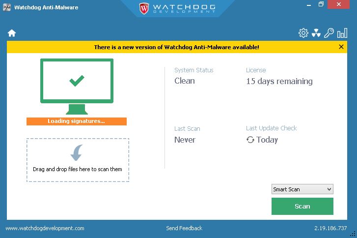 Watchdog Anti-Malware 2.1 : Main window