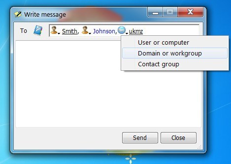 WinSent Messenger 2.3 : New message window