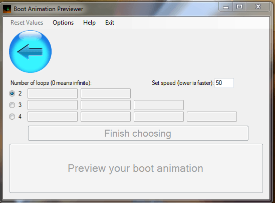 Boot Animation Previewer 1.5 : Main window