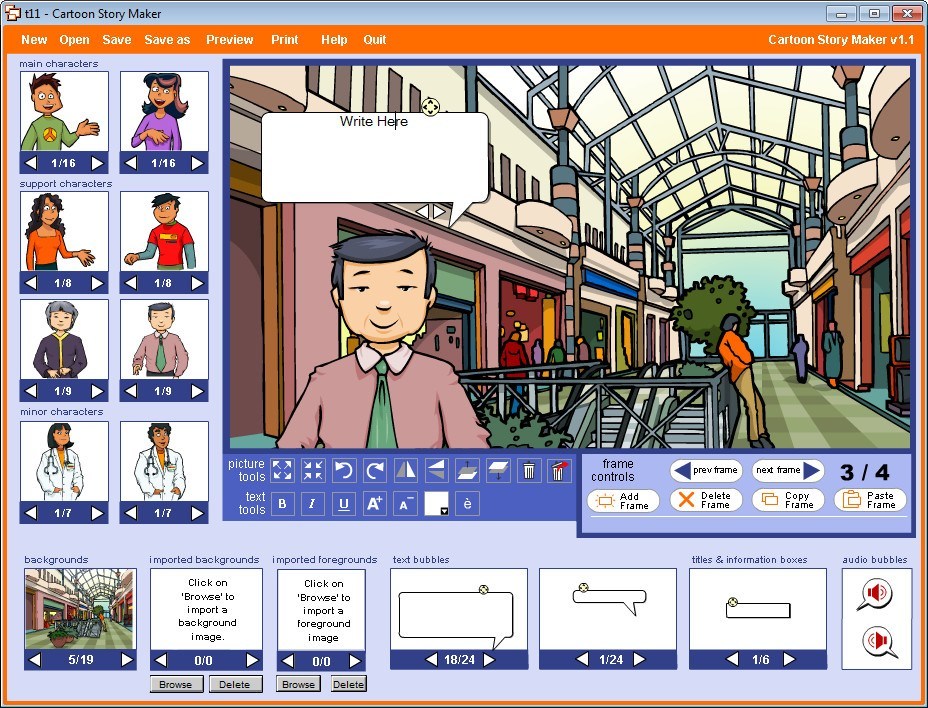 Cartoon Story Maker 1.1 : Adding Text bubble (Dialog Box)