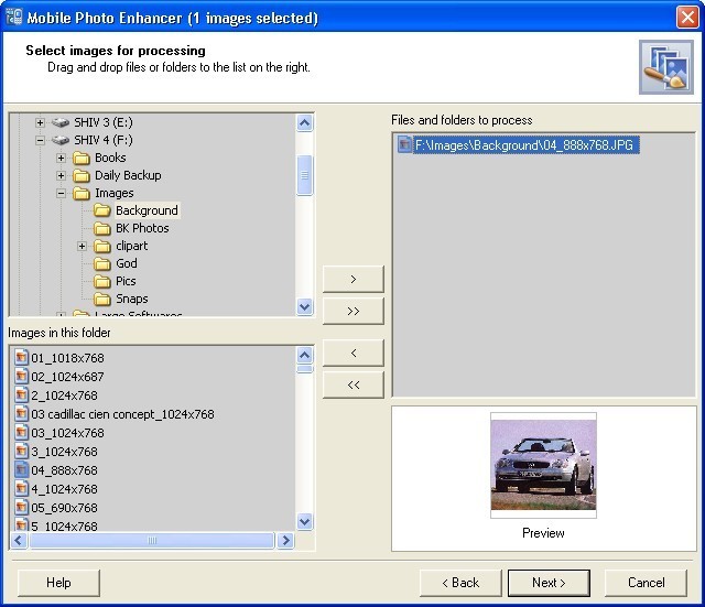 Mobile Photo Enhancer 1.3 : Main Window