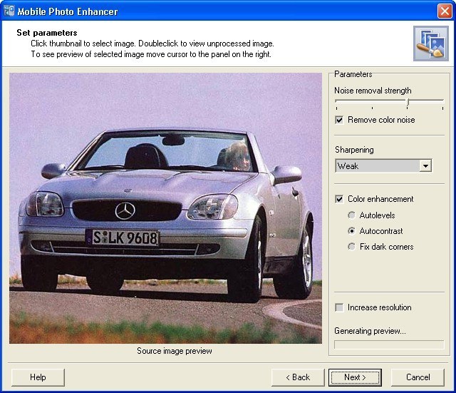 Mobile Photo Enhancer 1.3 : Thumbnail Window