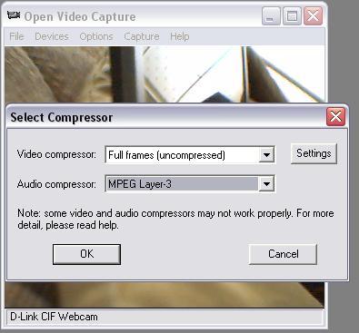 Open Video Capture 1.1 : Select Compressor