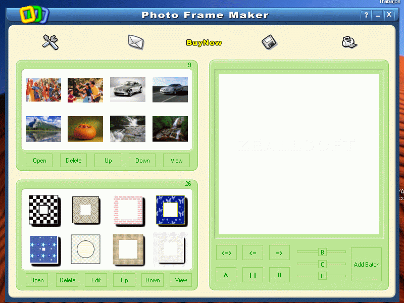Photo Frame Maker 2.8 : Initial window