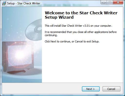 Star Check Writer 3.0 : Installation