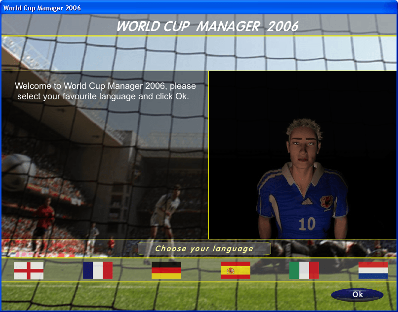 World Cup Manager 2006 1.2 : Language Selection Window