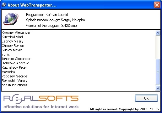WebTransporter 3.4 : About WebTransporter