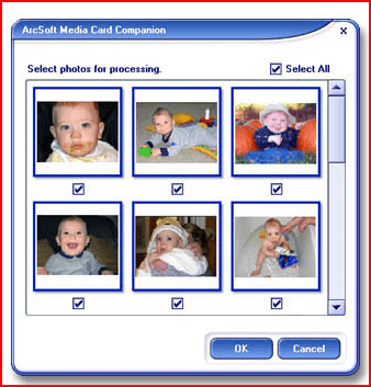 ArcSoft Media Card Companion 1.0 : select the photos