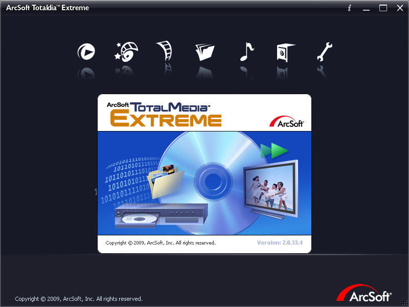 ArcSoft TotalMedia Extreme 2.0 : Main window